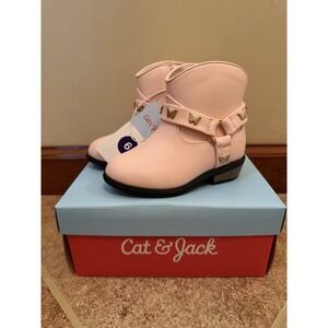 Girls' Cat & Jack Pink Gracie Boots Butterfly Shoes Size 6 NWB